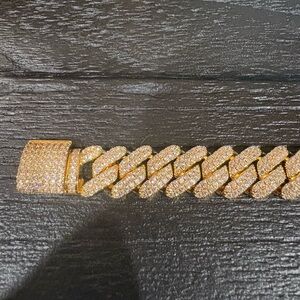 Gold plated Diamond Cuban Link Bracelet